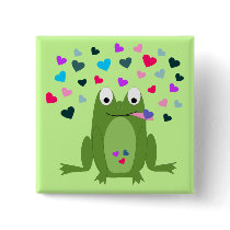 Love Hungry Frog Button
