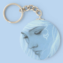 Love Hurts Blue Girl Keychain keychains