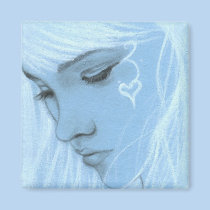 Love Hurts Blue Girl Magnet magnets