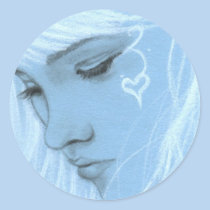 Love Hurts Blue Girl Sticker