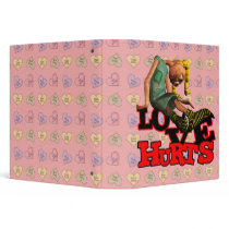 LOVE HURTS EMO POUTING GIRL 3 RING BINDER