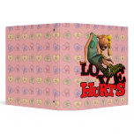 LOVE HURTS EMO POUTING GIRL binders