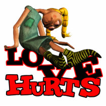 LOVE HURTS EMO POUTING GIRL PHOTO CUTOUTS
