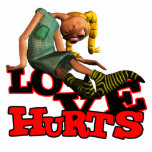 LOVE HURTS EMO POUTING GIRL PHOTO CUTOUTS
