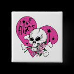 Love Hurts Skull buttons