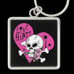 Love Hurts Skull keychains