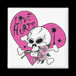 Love Hurts Skull magnets