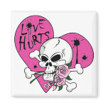 Love Hurts Skull magnets