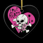 Love Hurts Skull ornaments