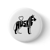 LOVE  HUSKIES BUTTONS