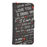 Love I Love You Hearts Phone Wallet Case