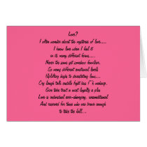 Love?I often wonder about the mysteries of love... cards