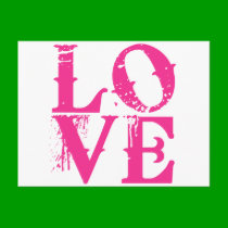 LOVE in a Cool Font postcards by greenbaby LOVE in a Cool Font postcards