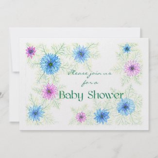 'Love-in-a-mist' Baby Shower Invitation invitation