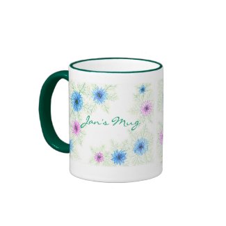 'Love-in-a-mist' Name-specific Ringer Mug (Jan) mug