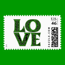 Love in an Irish Celtic Font postage by greenbaby Love in an Irish Celtic Font postage