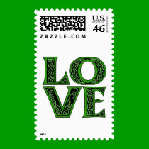 Love in an Irish Celtic Font postage by greenbaby Love in an Irish Celtic Font postage
