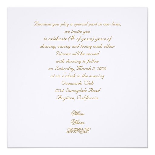 Love in Any Language Gold Anniversary Invitation