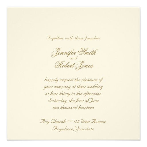 Love in Any Language Gold Wedding Invitation