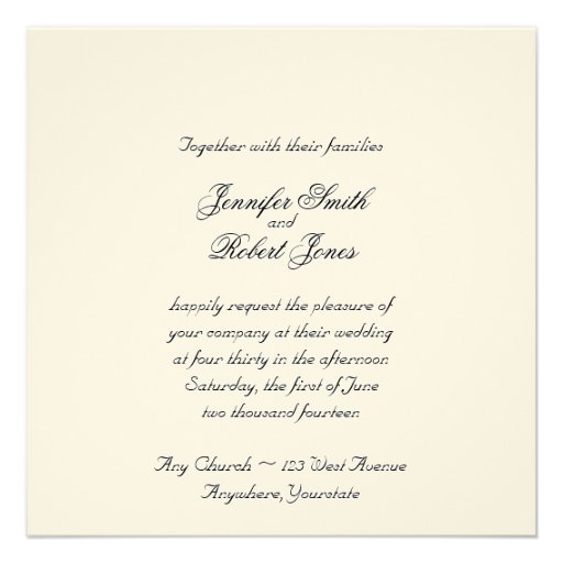 Love in Any Language in Black Wedding Invitation