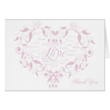 Love in any Language in Petal Pink Thank You card