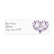 Love in Any Language in Purple Address Label
