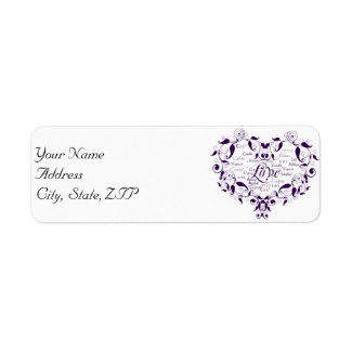 Love in Any Language in Purple Address Label