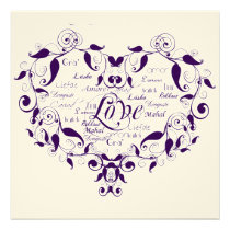 Love in Any Language in Purple Wedding Invitation