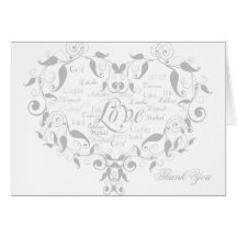 Love in any Language in Silver Thank You card