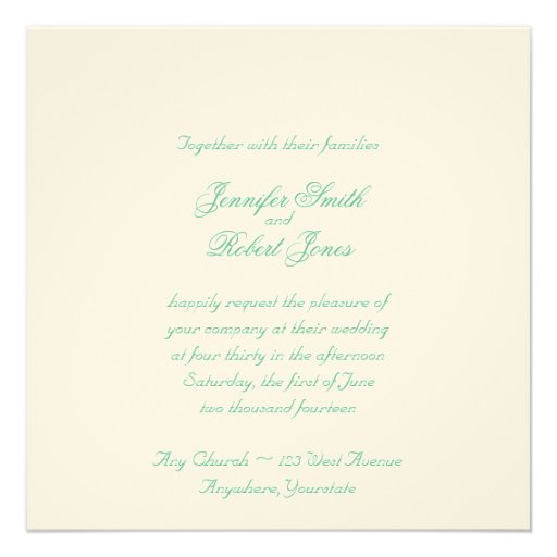 Love in Any Language Mint Green Wedding Invitation