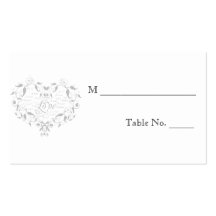 Love in Any Language Silver Wedding Place Cards Business Card