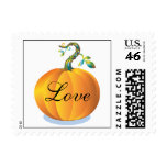 Love In Autumn Pumpkin Wedding Postage Stamp