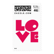 LOVE in Big Pink Letters postage by greenbaby LOVE in Big Pink Letters postage