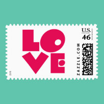 LOVE in Big Pink Letters stamps