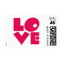 LOVE in Big Pink Letters postage