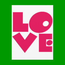LOVE in Big Pink Letters postcards by greenbaby LOVE in Big Pink Letters postcards
