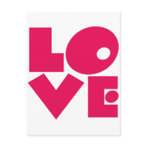 LOVE in Big Pink Letters postcards