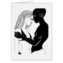 interracial, romance, love, art, urban, polestarimages, hip-hop, black, african-american, pretty, people, sexy, drawing, Card with custom graphic design