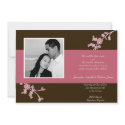 Love in Bloom: Chocolate Brown with Cherry Blossom invitation