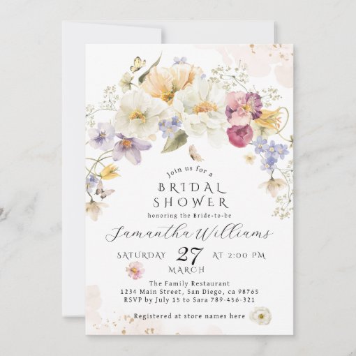 Love In Bloom Wildflower Rustic Bridal Shower Invitation Zazzle