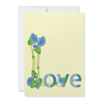 Love in Blue Flowers Custom Invite