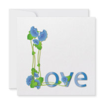 Love in Blue Flowers Invitation