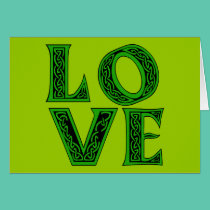 LOVE in Celtic Font cards