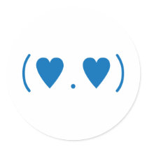 Love in Dark Blue Round Sticker