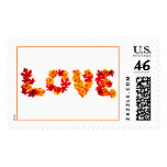 Love In Fall Wedding Postage Stamp