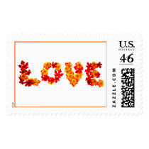 Love In Fall Wedding Postage Stamp