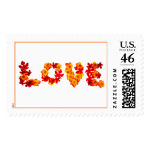 Love In Fall Wedding Postage Stamp