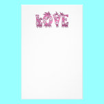 Love ( in flowers font ) stationery