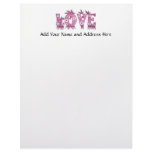 Love ( in flowers font ) letterhead design