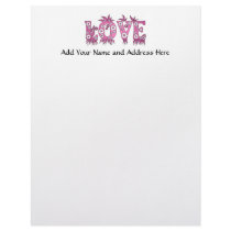 Love ( in flowers font ) letterhead design